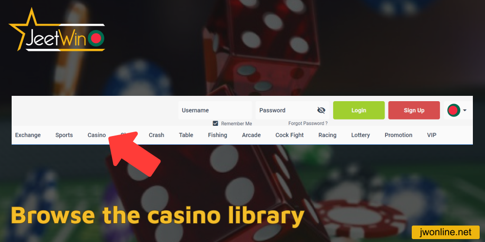 Browse the casino library on Jeetwin website