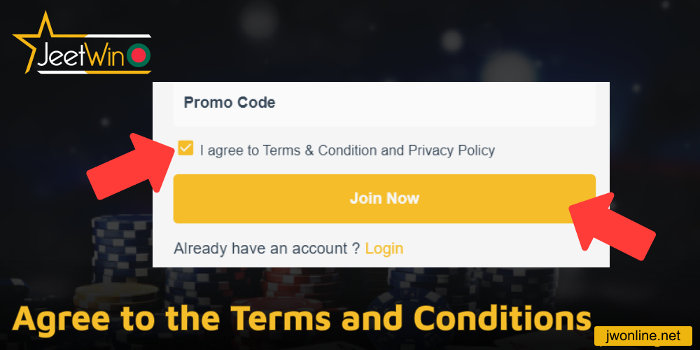 Agree to Jeetwin Terms and Conditions