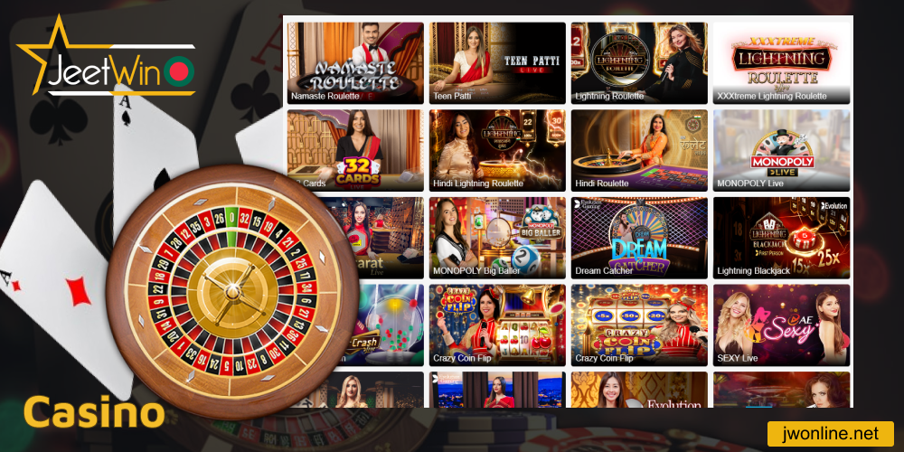 Casino games available on Jeetwin website