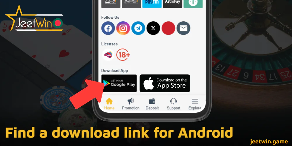 Android এর জন্য Jeetwin অ্যাপের জন্য একটি ডাউনলোড লিঙ্ক খুঁজুন