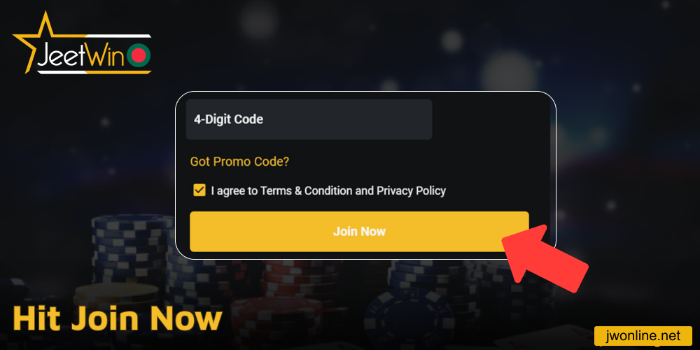 Hit Join Now button on Jeetwin