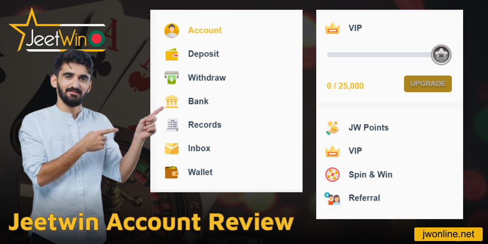The main faetures of Jeetwin account in Bangladesh