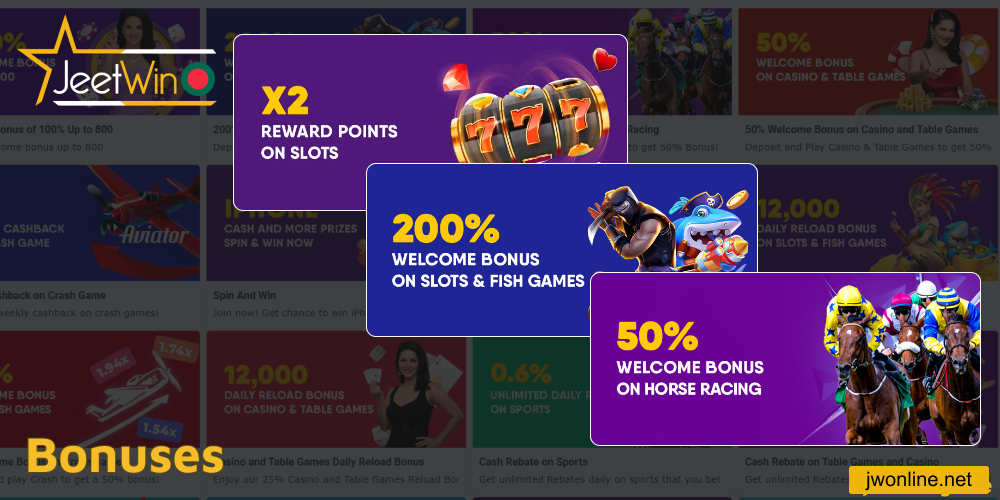 Bounses available on Jeetwin Bangladesh