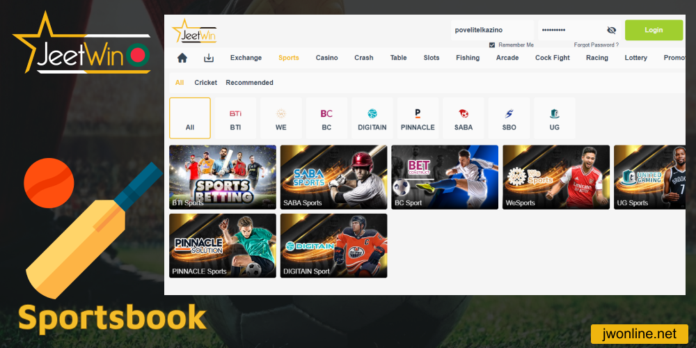 Sports betting options on Jeetwin BD