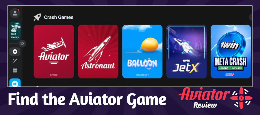 Find the Aviator game on the casino website