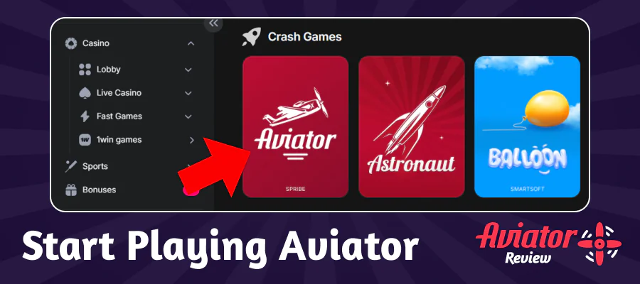 Start playing Aviator at 1Win