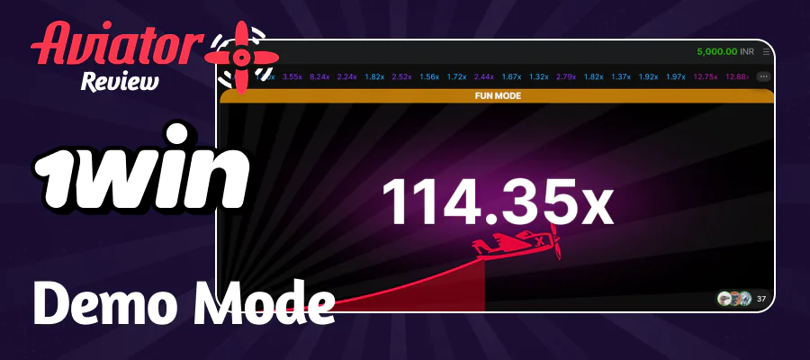 Demo mode for the 1Win Aviator game