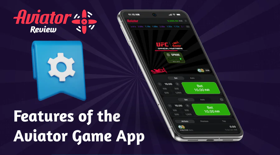 The Aviator Game app offers the following features: Demo, Chat, Live Stats and Double Betting