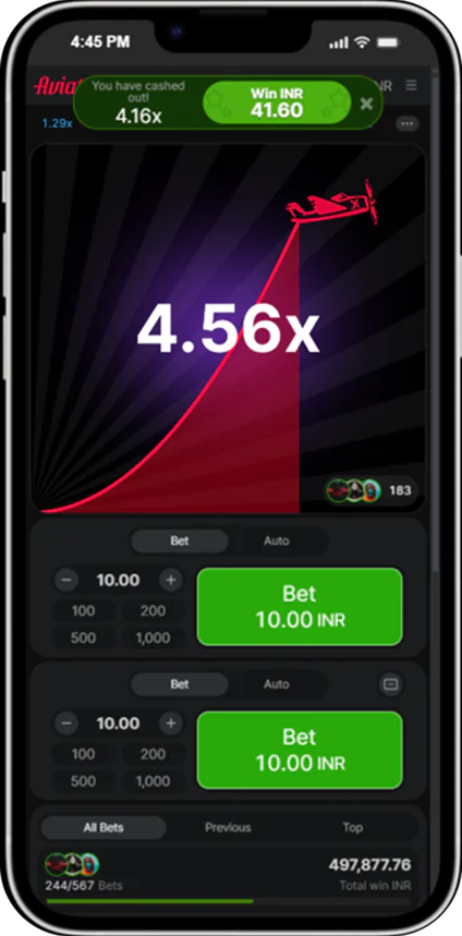 Screenshot of Aviator Game