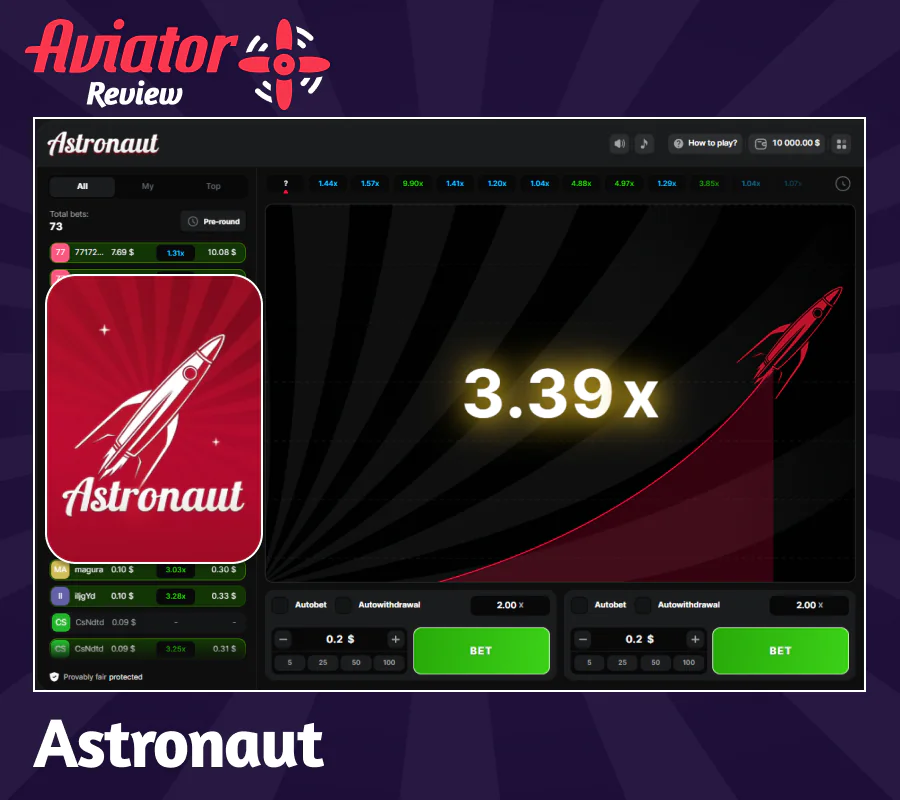 'Astronaut' is a good alternative to the 'Aviator' game