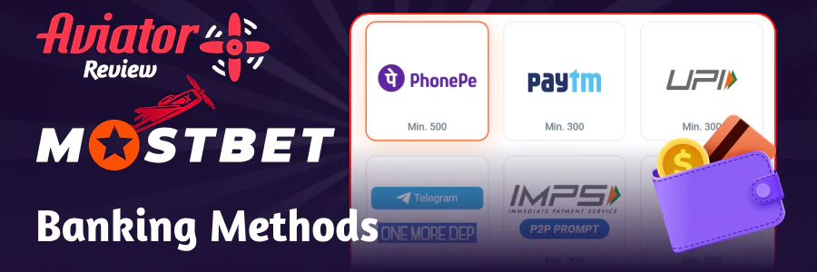 Mostbet Aviator banking methods for Indian players