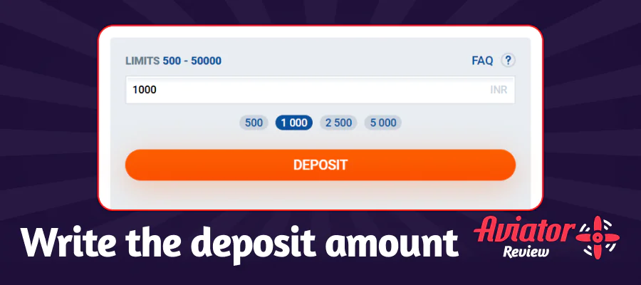 Performing a deposit into the Mostbet account