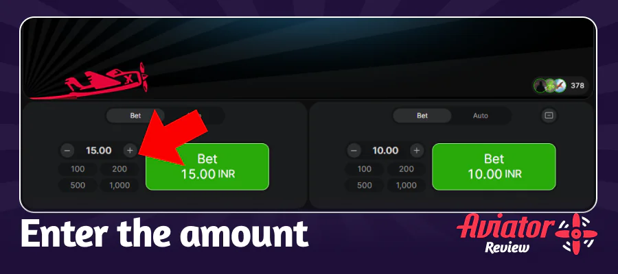 Setting the bet amount for Mostbet Aviator game
