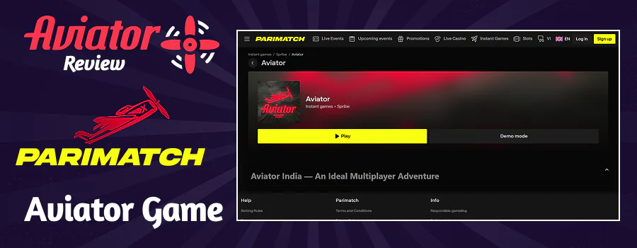 Parimatch Aviator: official website and game access