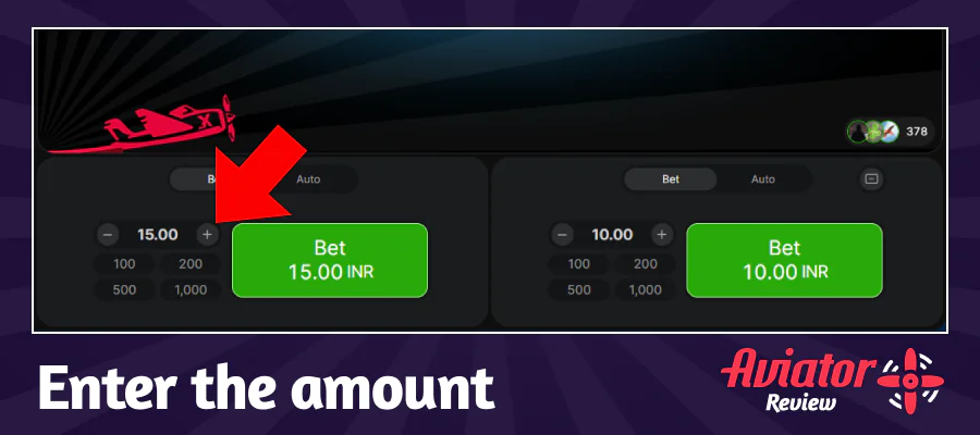 Selecting the Parimatch Aviator stake amount